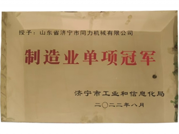 制造業單項冠 軍